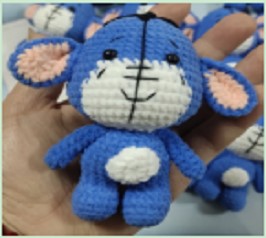 Blue Donkey Crochet Doll
