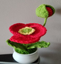 Crochet Poppy Flower Pot