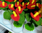 Red and yellow Crochet Flower Pot
