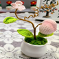 Pink Tree Crochet Flower Pot