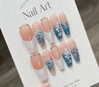 Long Flower Blue nail / A4