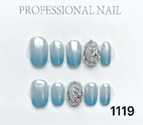 Ultra Short Stair Silver Blue Gem / 1119