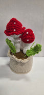 Crochet Red Mushroom Pot