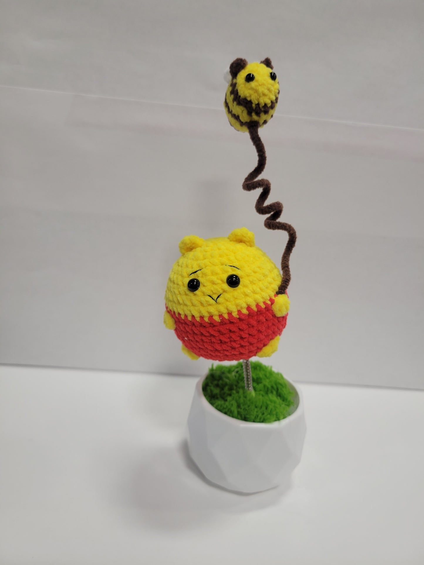 Yellow Bear with Bee Pot