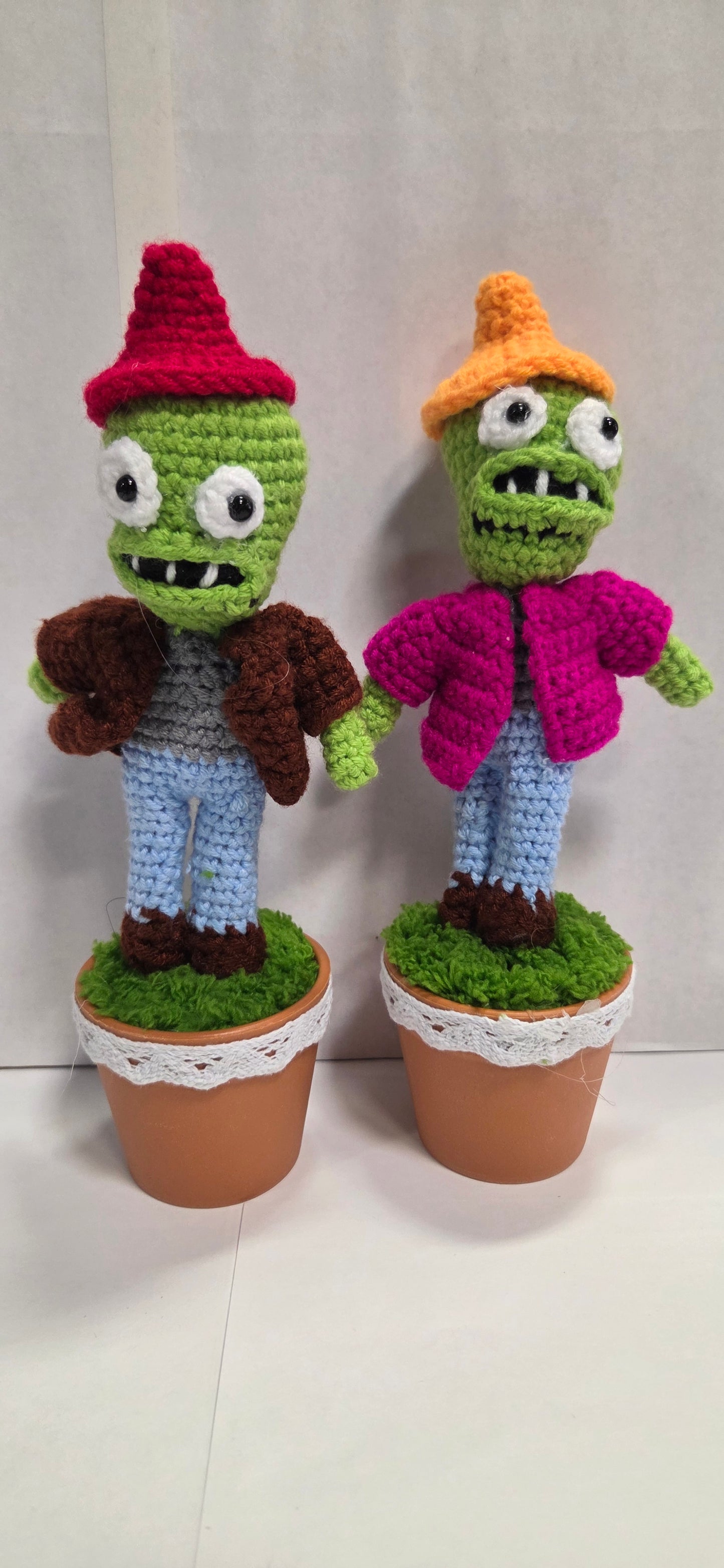 Crochet Zombie Flower Pots