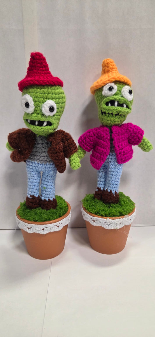 Crochet Zombie Flower Pots