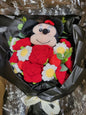 Red Crochet Flowers and Daisies with Micky Mouse