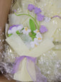 Beige Bouquet Purple White Flowers 1