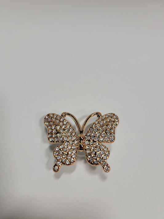 Gold Rhinestone Butterfly Charm