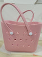 Hand Bag with Holes Pink