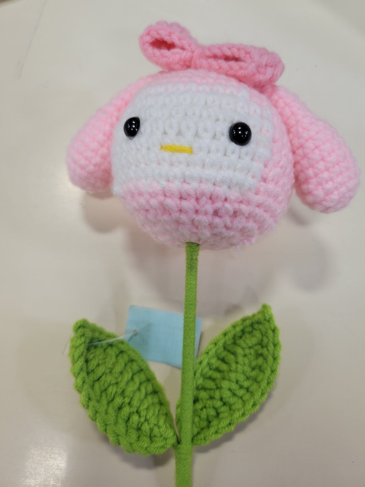 Pink Bunny Crochet Flower