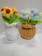 Crochet Flowers 3, Pink, Red, Blue, Yellow, Purple, Green