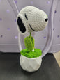 White Dog Flower Pot