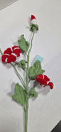 Crochet Red Morning Glory Spray