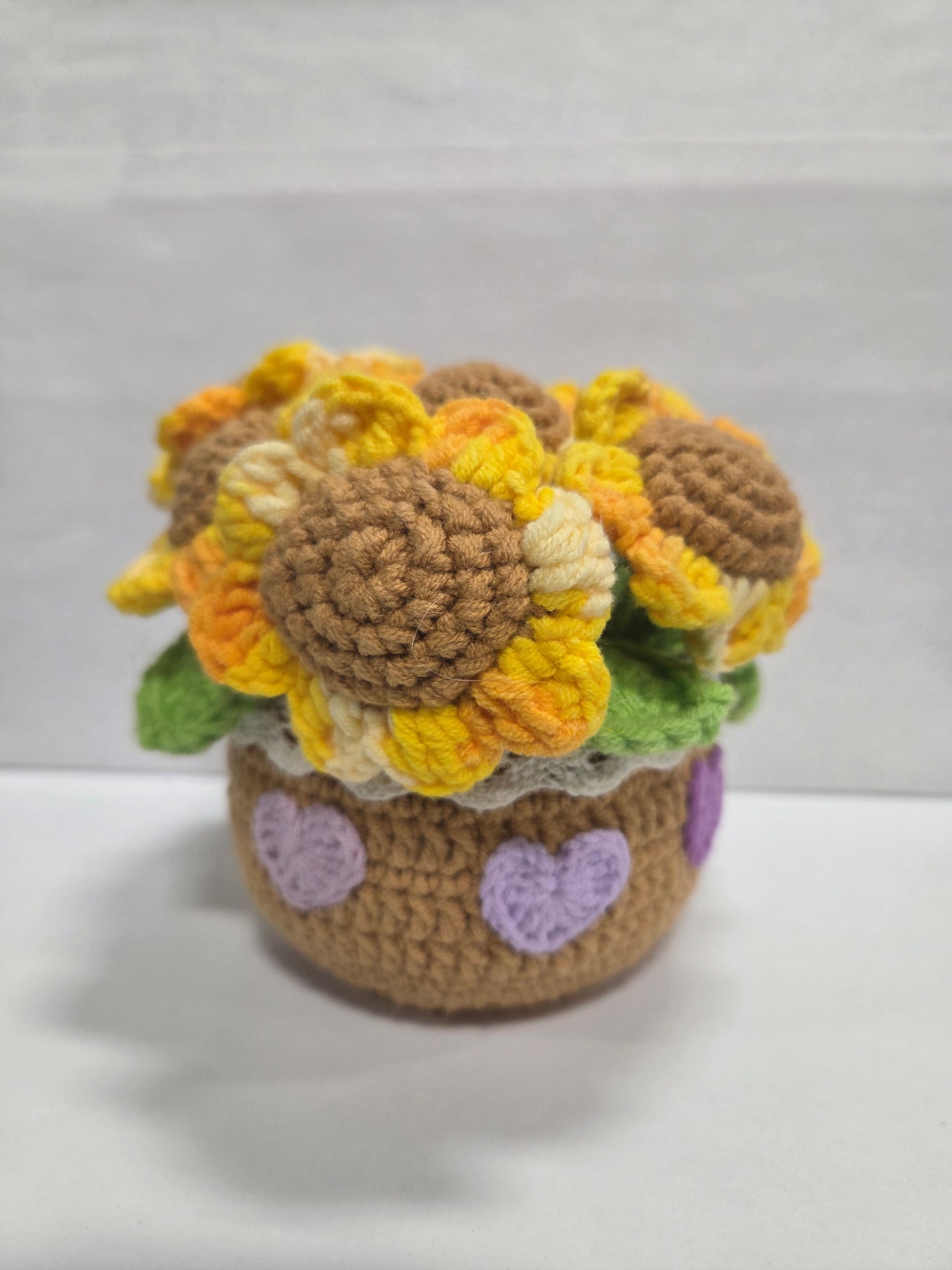 Crochet Sunflower Basket 2