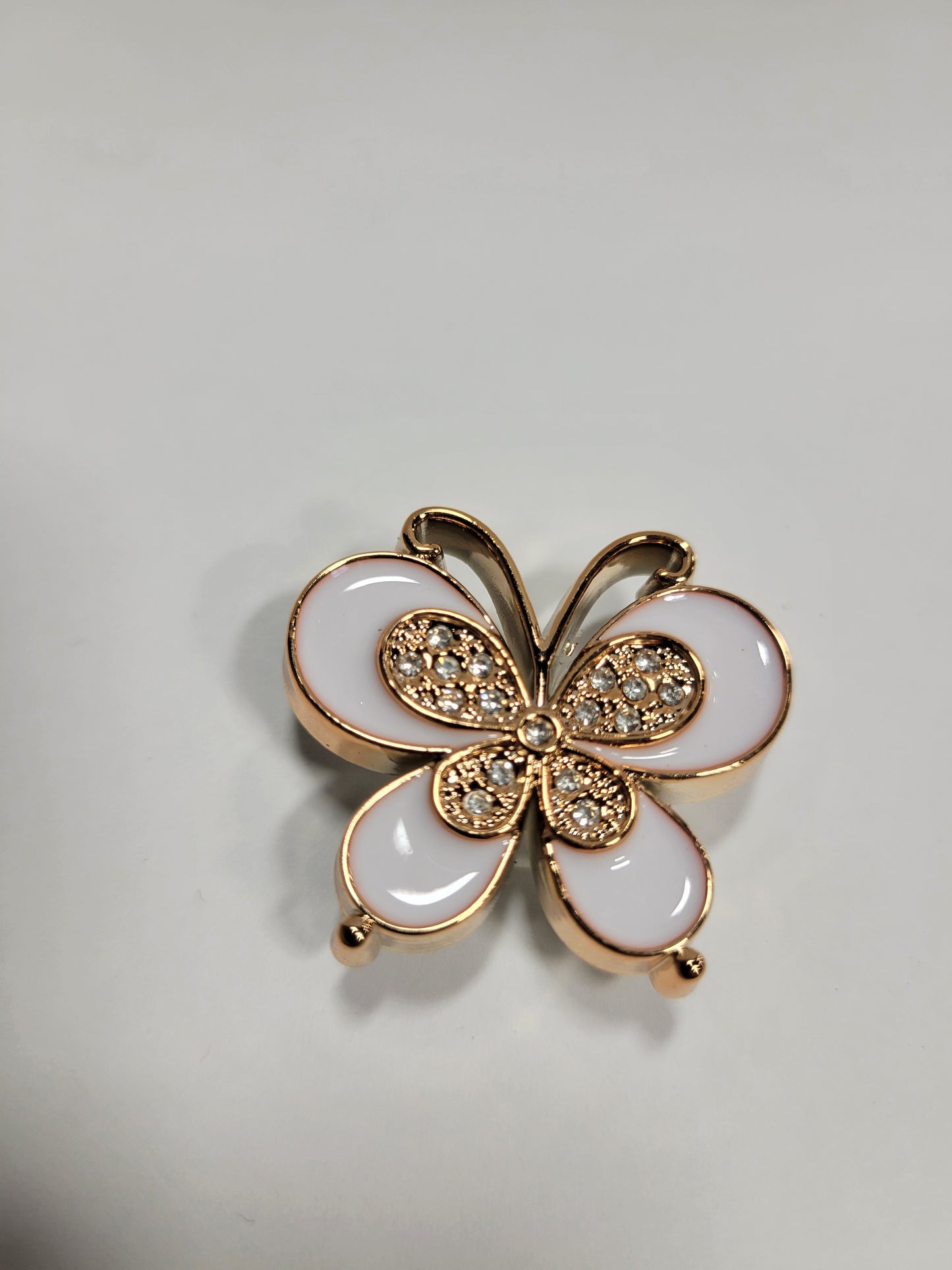 White Butterfly Rhinestone Charm