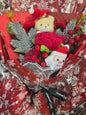 Crochet Bear and Santa Christmas Bouquet