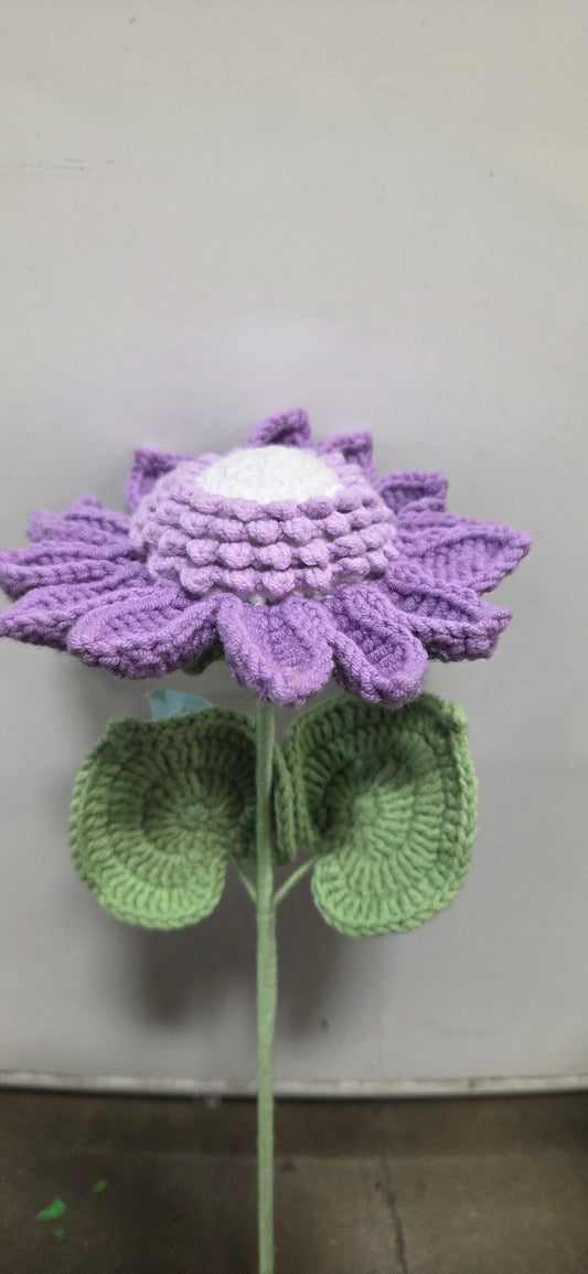 Purple Crochet Sunflower
