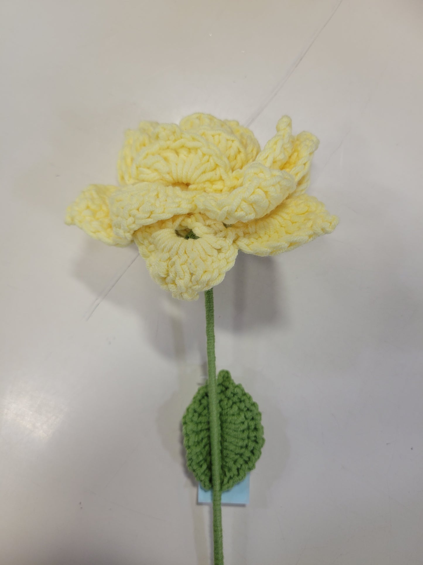 Large Crochet Yellow Rose FLower