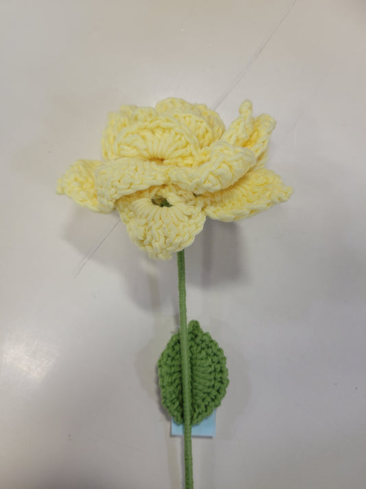 Large Crochet Yellow Rose FLower