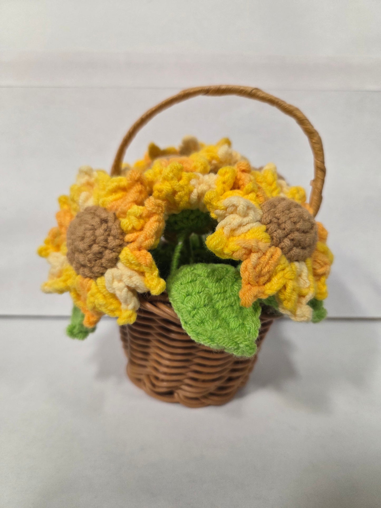 Crochet Sunflower Basket