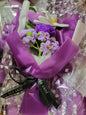 Purple Tanya Bouquet with Purple and White Crochet Tulips