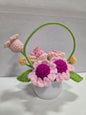 Crochet Flower Pot Pink