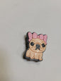 Pug Dog Pink Bow Charm