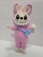 Pink Labubu Doll with Blue  Flower