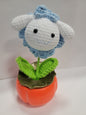 White Bunny Crochet Flower Pot