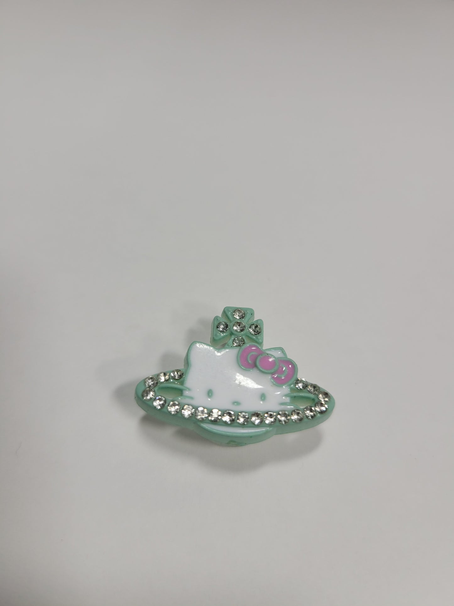 Hello Kitty Green Saturn Rhinestone Charm (Sanrio)