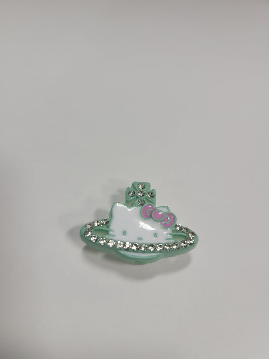 Hello Kitty Green Saturn Rhinestone Charm (Sanrio)