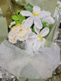 Crochet Green Bouquet White Flowers