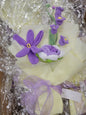 Beige Bouquet Purple White Flowers 2