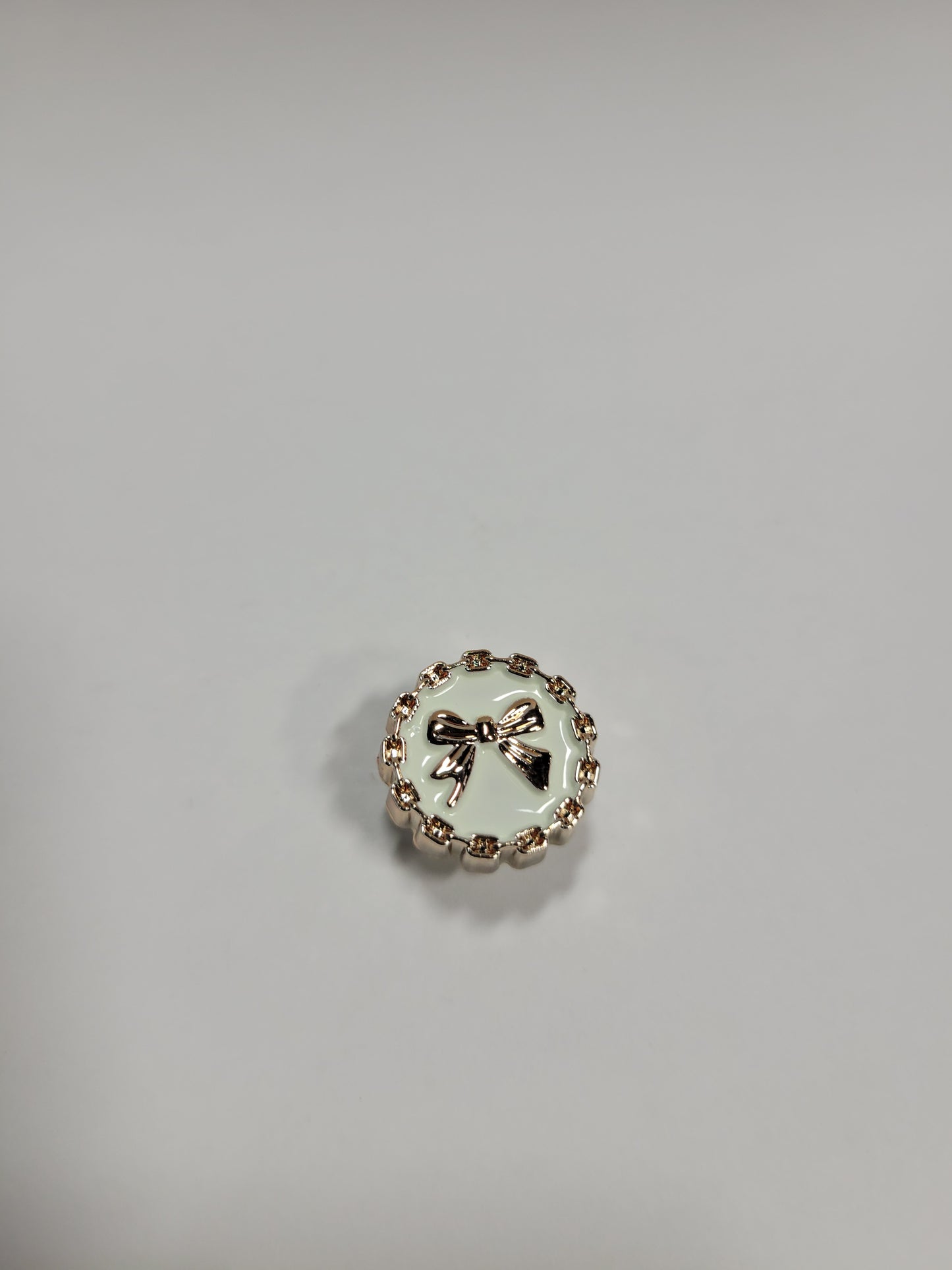 White Bow Gold Chain Charm