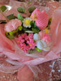 Pink Tanya Bouquet with Mixed Pink and Red Crochet Roses