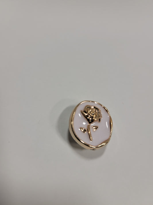 White Rose Outline Charm