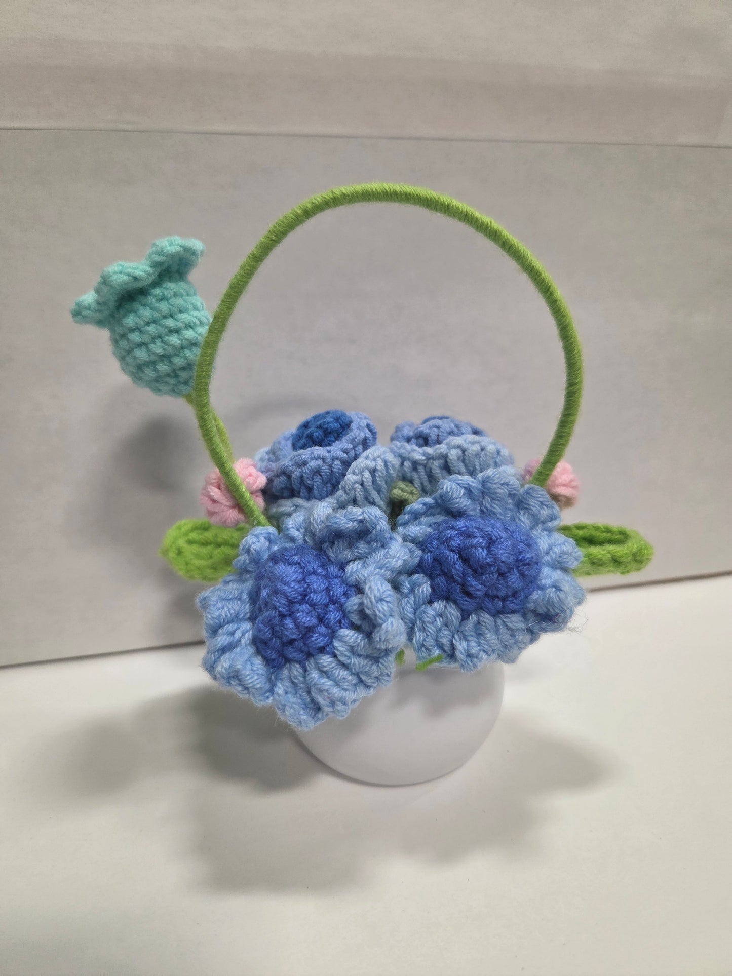 Crochet Flower Pot Blue