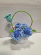 Crochet Flower Pot Blue