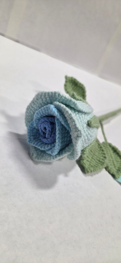 Crochet Ombre Blue Rose