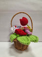 Crochet Flower Basket Red