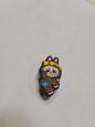 Brown Labubu Girl with Yellow Tie and Blue Bag Charm