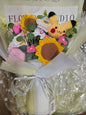Crochet Pikachu Sunflower Bouquet with Cream Wrap