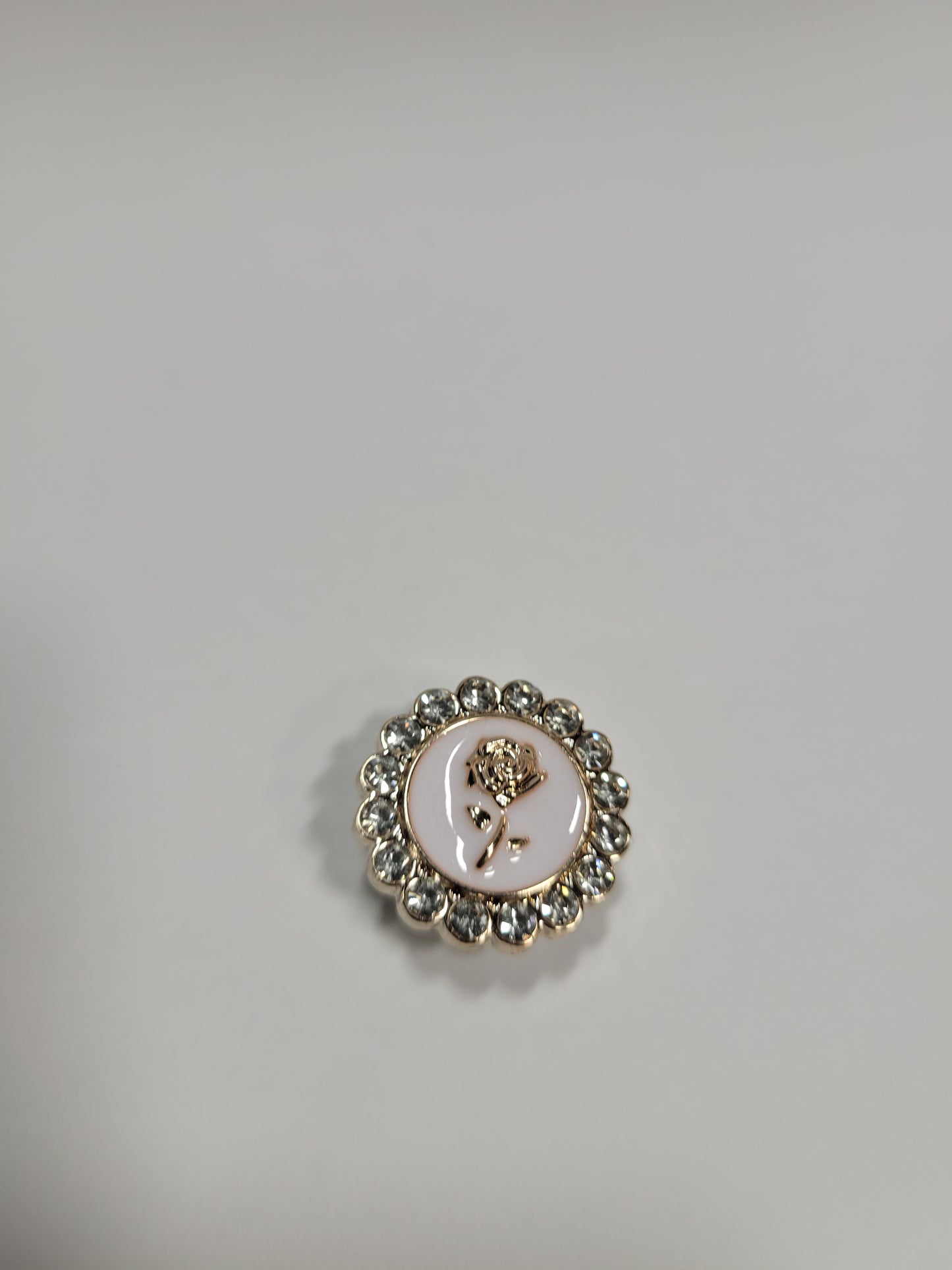 Gold Rose Rhinestone Charm