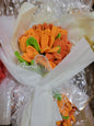 White Bouquet Orange Flowers