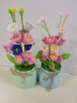 Big Green Flower Pot Yellow Pink Flowers