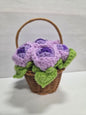 Crochet Flower Basket Purple 2