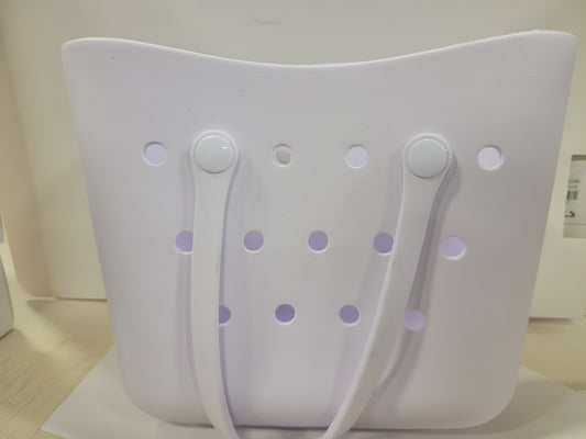 Hand Bag with Holes White
