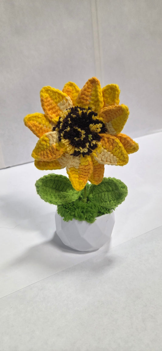 Crochet Sunflower Potted Plant