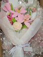 White Bouquet Pink White Flowers 2